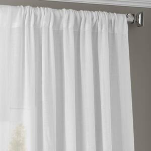 White Orchid Solid Rod Pocket Sheer Curtain - 50 in. W x 96 in. L (1 Panel)