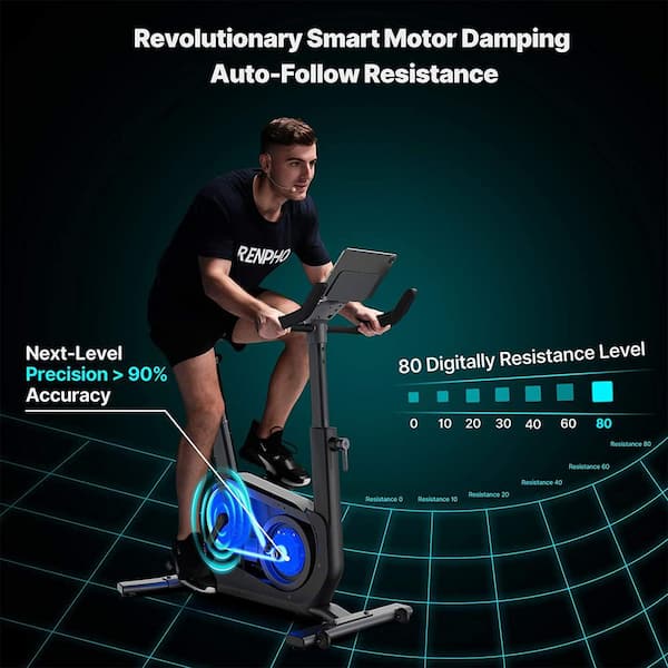 RENPHO AI Smart Exercise Bike Indoor Cycling Bike with Auto