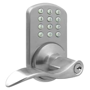 Satin Nickel Keyless Entry Lever Handle Door Lock with Electronic Digital Keypad