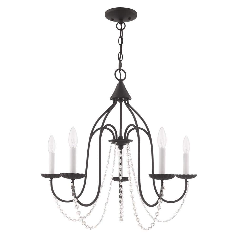 Mini Alessia 5-Light Black Crystal Chandelier