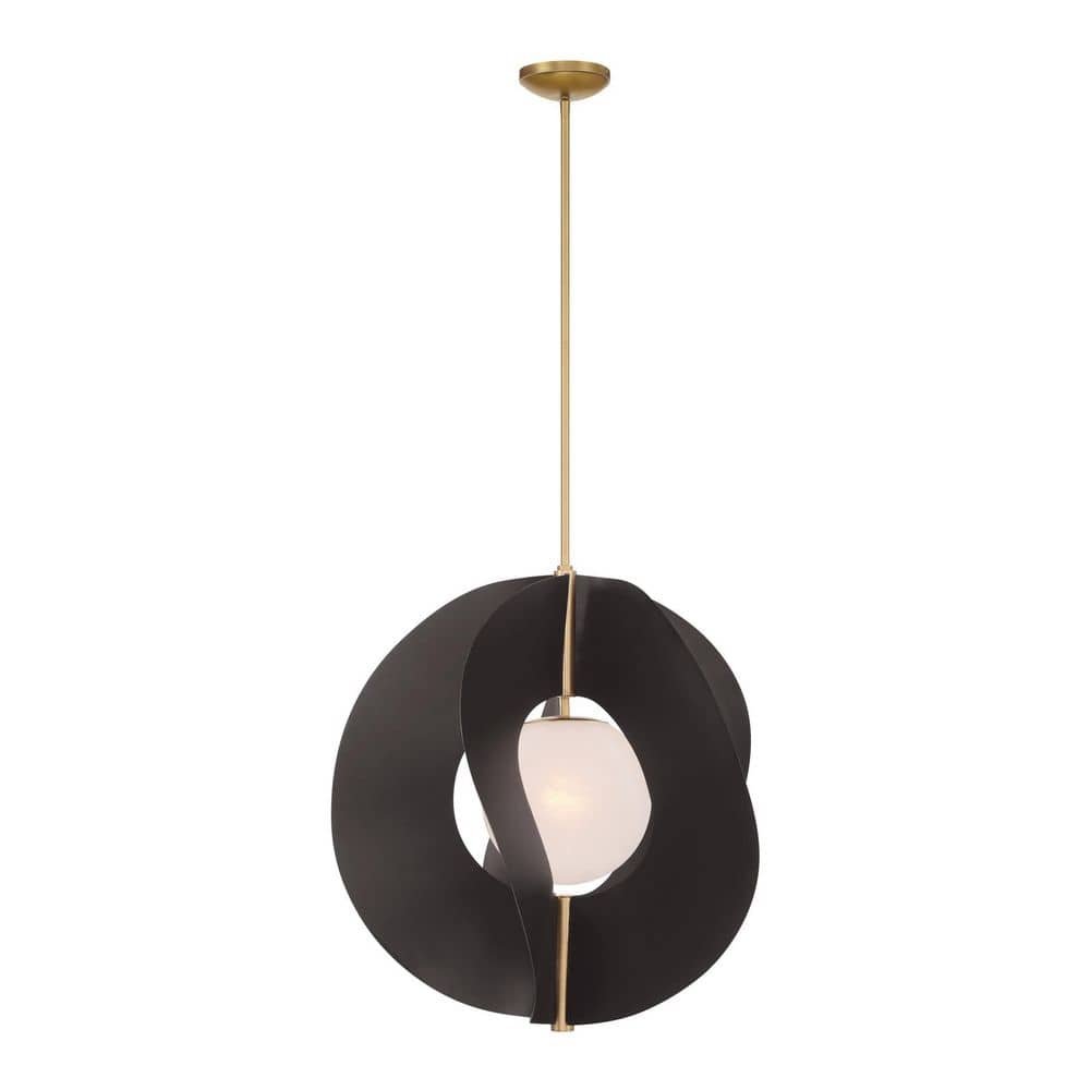 Gloria 60-Watt 1-Light Dark Bronze Pendant Light with a Etched Seeded Glass Shade, No Bulb Included price history on PriceWatchPro