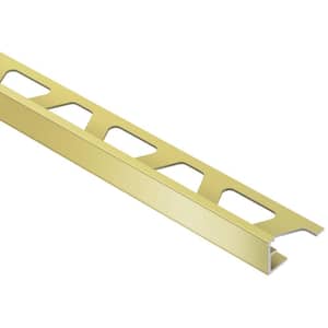 Jolly Satin Brass Anodized Aluminum 3/8 in. x 8 ft. 2-1/2 in. Metal Tile Edging Trim