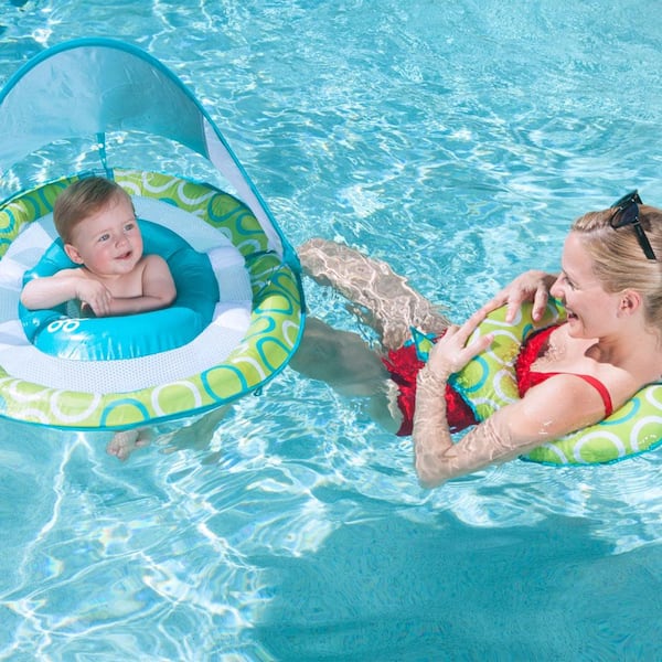 Removable Canopy Learn to Swim Mommy and Me Baby Float Rider Outdoor Play 