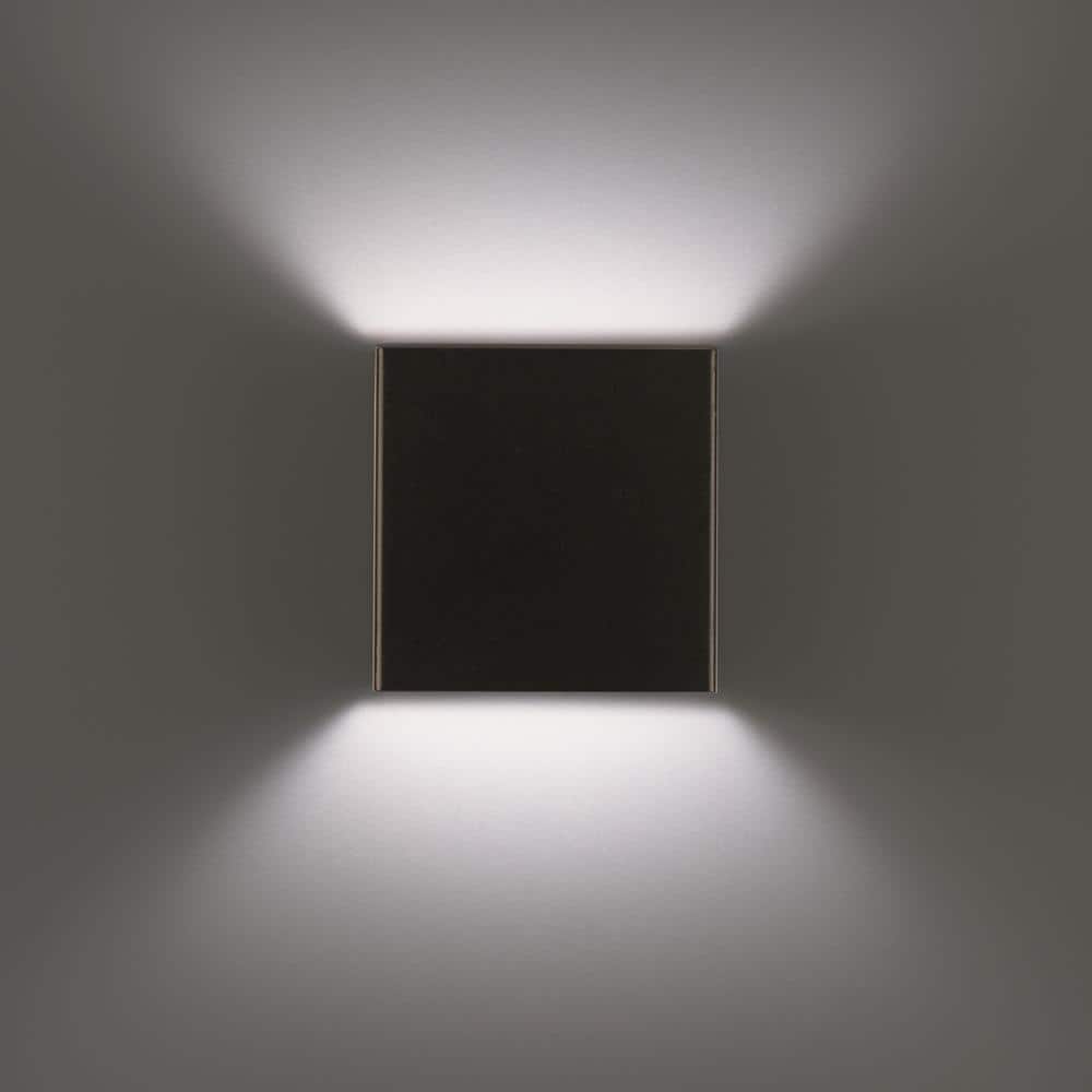 Boxi Black Aluminum LED Dimmable Flush Sconce - Energy Star