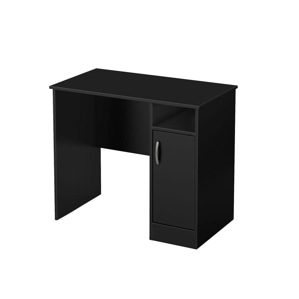 Pure Black Laminated Particle Board Home Office Desk with Drawer