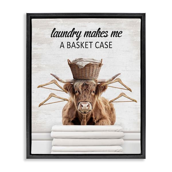 Stupell Industries Sassy Basket Case Laundry by Lettered and Lined Black Floater Frame Typography Graphic Art Print 21 in. x 17 in.
