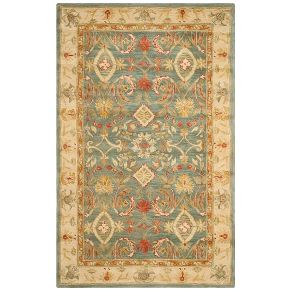 SAFAVIEH Anatolia Light Blue/Ivory 6 ft. x 9 ft. Floral Area Rug