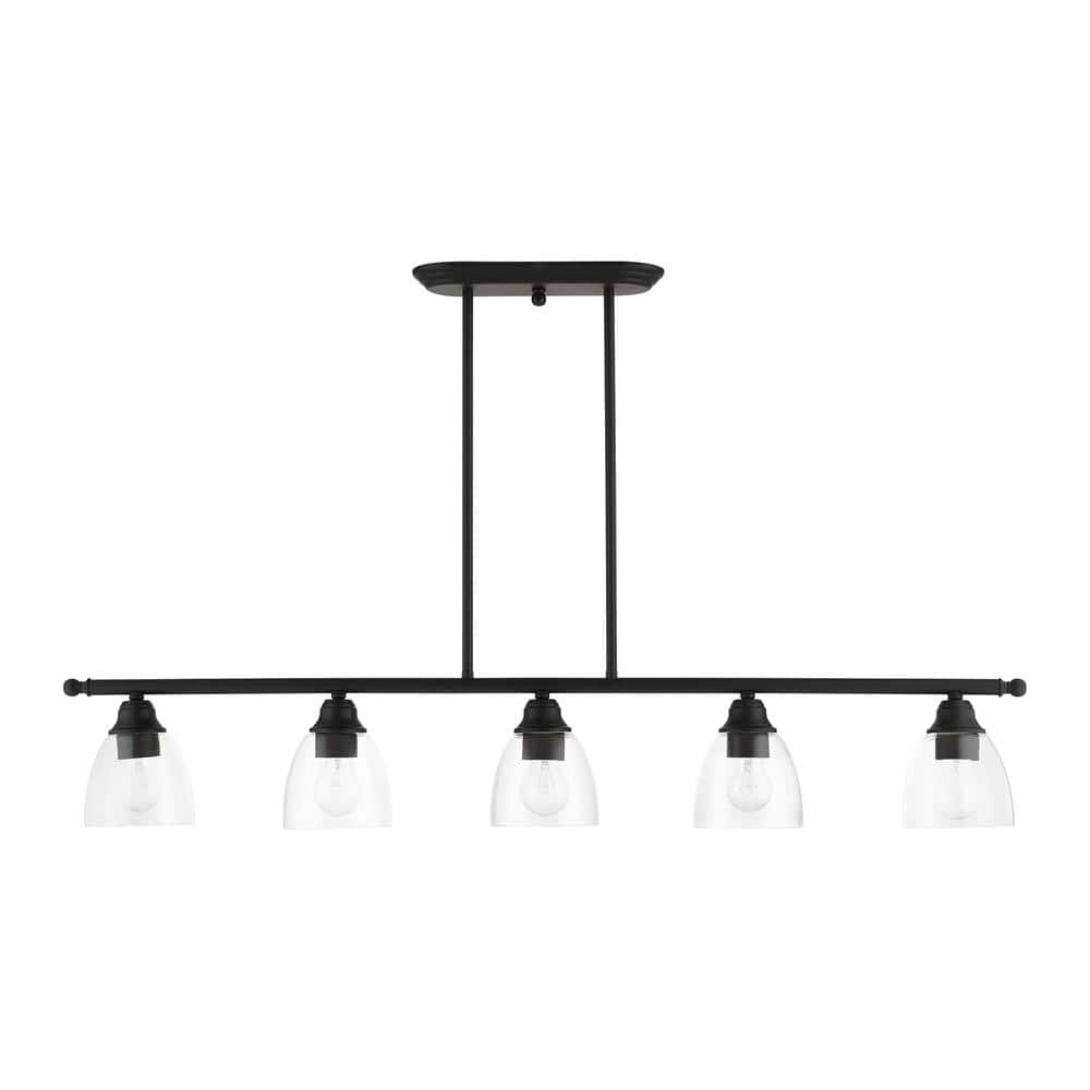 Montgomery Black Steel 5-Light Linear Chandelier