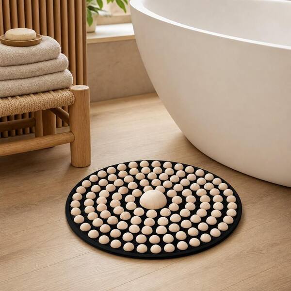 Yosaマットとボルスター Wudkey 19.7 in. Portable Wooden Foot Massage Mat with Acupressure