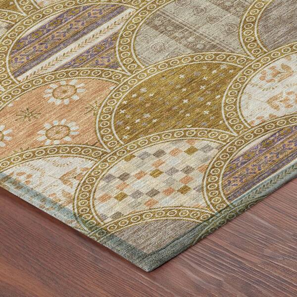 Chantille Machine Washable Indoor/Outdoor Abstract ACN2863 Walnut 10 ft. x 14 ft. Area Rug