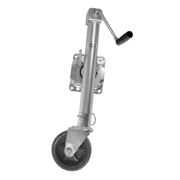 Sportsman 1500 lb. Trailer Jack with Swivel Wheel and Interchangeable Flat Foot Plate