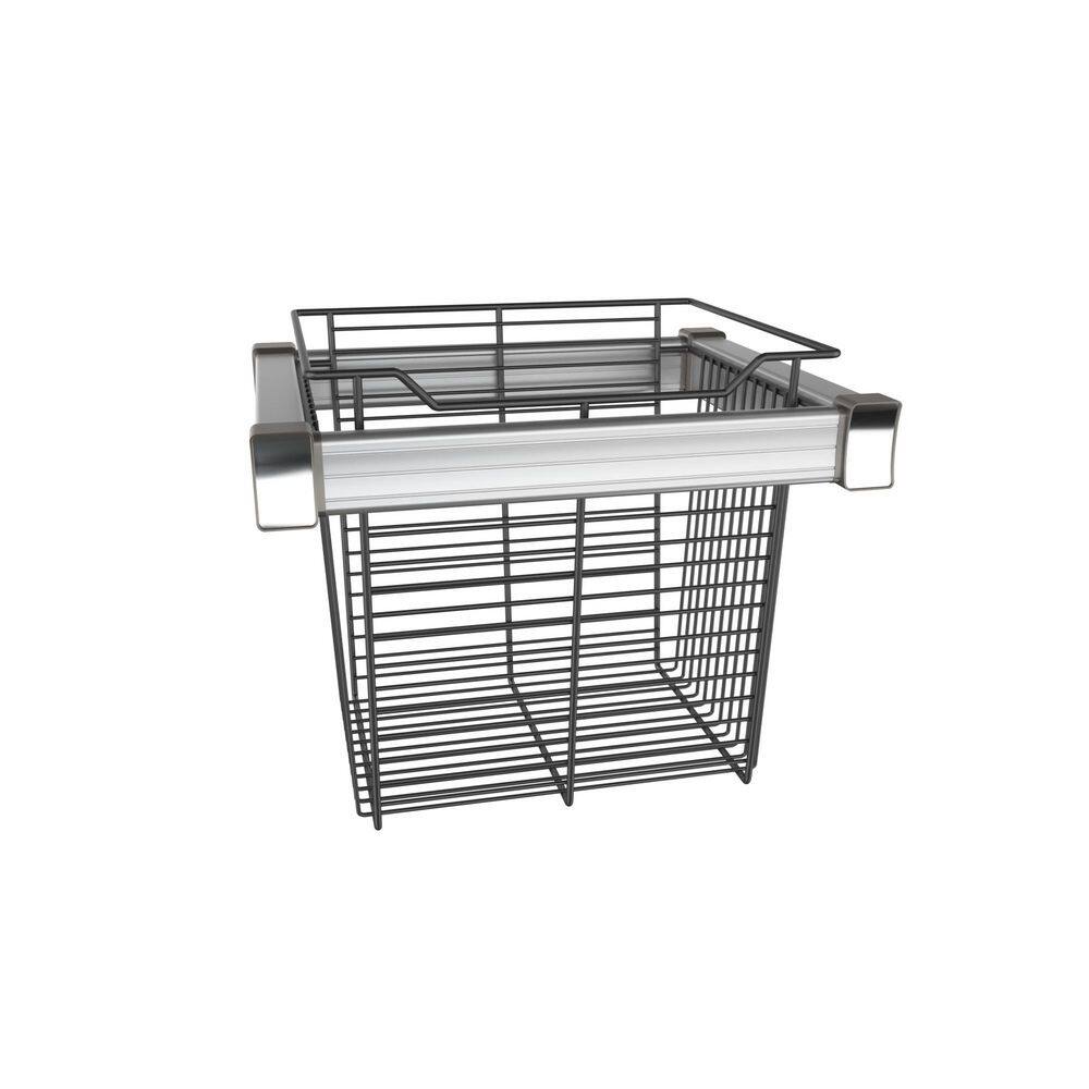 Premium 16.34 in. H x 18 in. W Matte Black Aluminum Full-Extension Wire Sliding Basket for Cabinets price history on PriceWatchPro