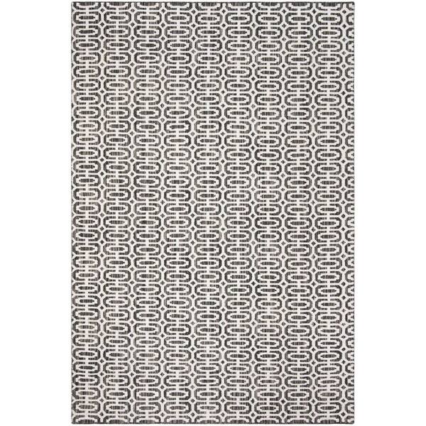 Mirage 6 ft. x 9 ft. Charcoal/Ivory Geometric High-Low Area Rug