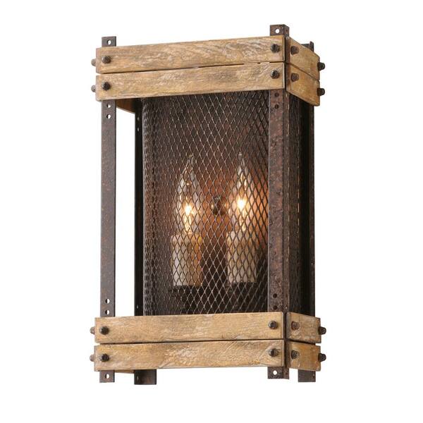 Troy Lighting Merchant Street 2-Light Rusty Iron Wall Sconce