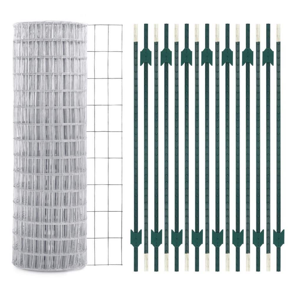 1. 4in. x 84in. Green Steel T-Post with 12.5 Gauge Galvanized Welded Fencing Wire Roll (15-Pack) price history on PriceWatchPro