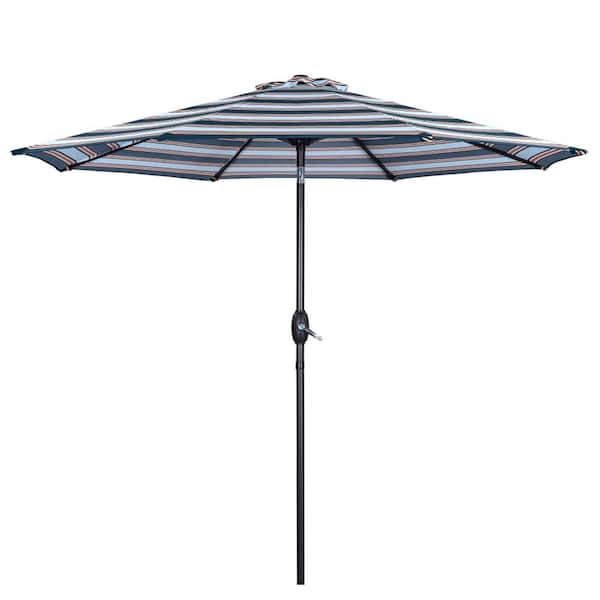 Tunearary 9 ft Outdoor Patio Aluminum Umbrella with Tilt Adjustable Sunshade, Aluminum Pole 1.5 in.