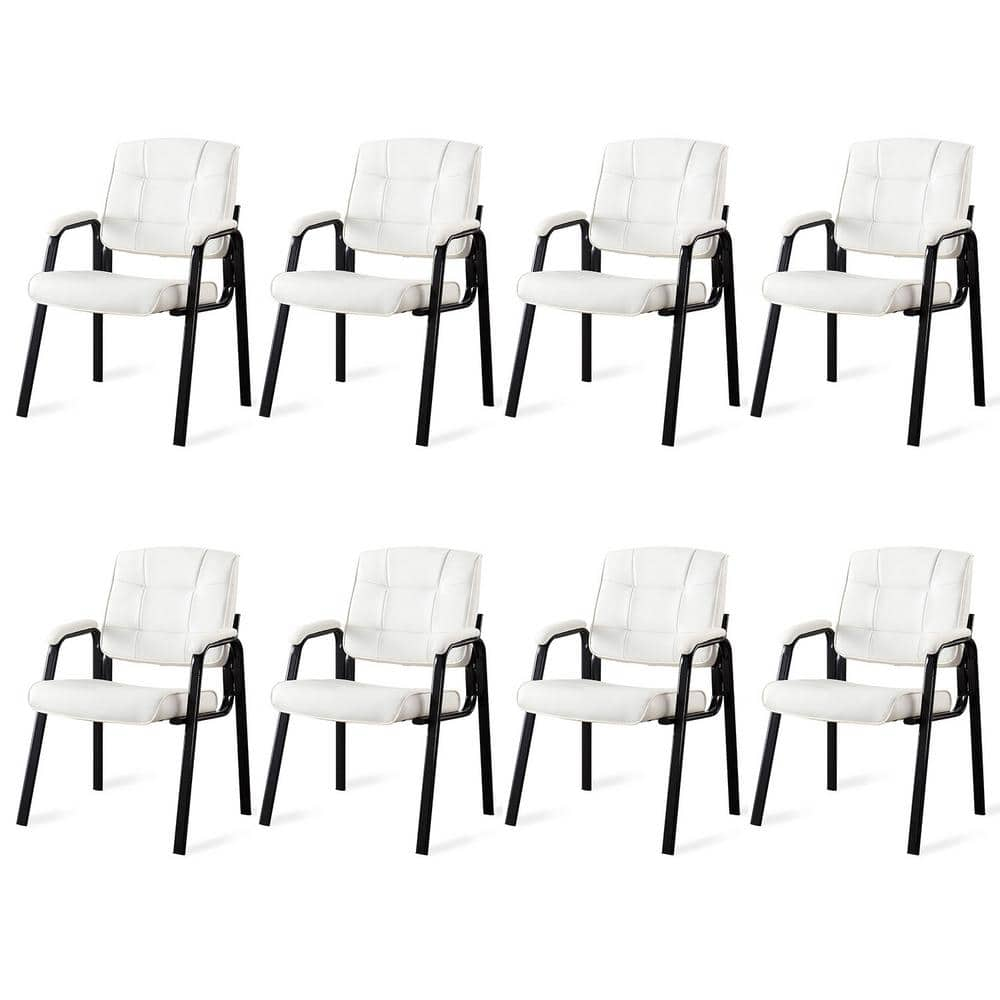 homestock-white-office-guest-chair-set-of-8-leather-executive-waiting