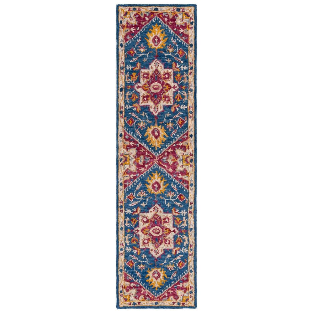 Aspen 2 X 9 Navy/Fuchsia Oriental Runner Rug price history on PriceWatchPro