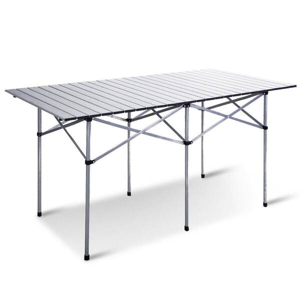 Aluminium Roll Up Table Folding Camping Outdoor Indoor Picnic With Carry Bag UK 