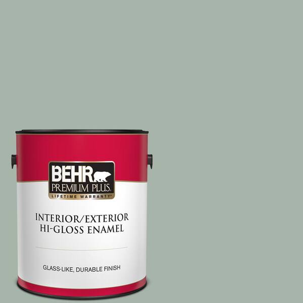 BEHR PREMIUM PLUS 1 gal. #PMD-100 Aquatone Hi-Gloss Enamel Interior/Exterior Paint
