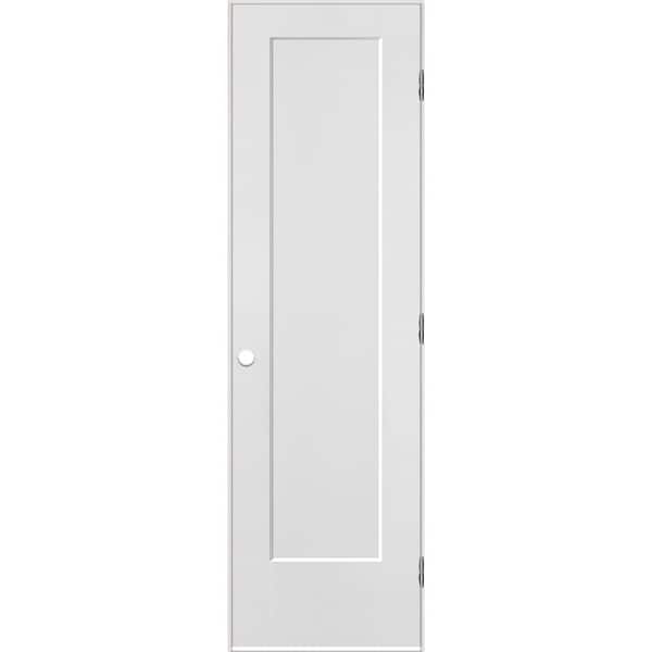 Masonite 24 in. x 80 in. Lincoln Park 1-Panel Left-Handed Hollow-Core Primed Composite Single Prehung Interior Door