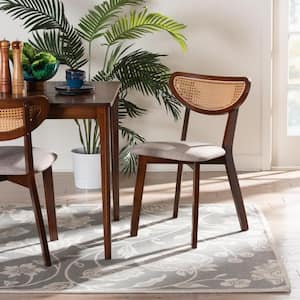 Dannell Grey and Walnut Brown Dining Chair (Set of 2)