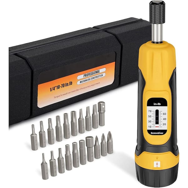 YICHUHAOXI Torque Screwdriver 1/4 in. Shank 20 Bit Black Durable