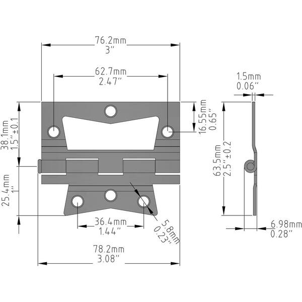 Satin Nickel Non-Mortise Hinges Details about   3 In 2-Pack 