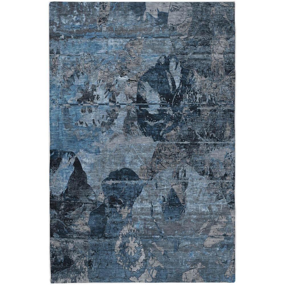 Dream Shag Premium Machine Washable Abstract ADS555 Denim 3 ft. x 5 ft. Area Rug price history on PriceWatchPro