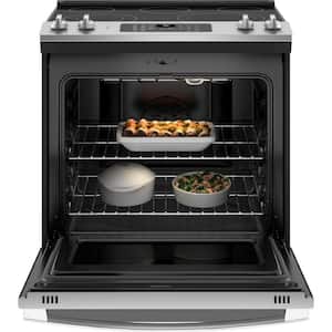 30 in. 5.3 cu. ft. Slide-In Electric Range with Self-Cleaning Convection Oven and Air Fry in Stainless Steel