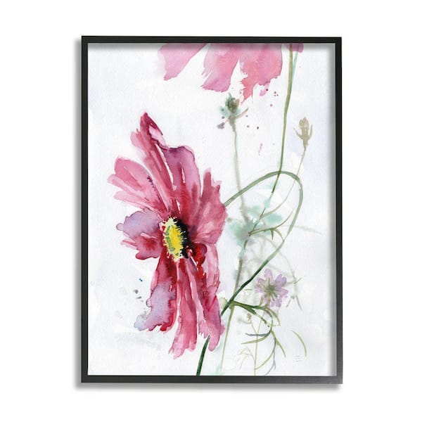 Stupell Industries Daisy Bloom Bouquet Potted Flowers Abstract Pattern White Framed Giclee, 11 x 14