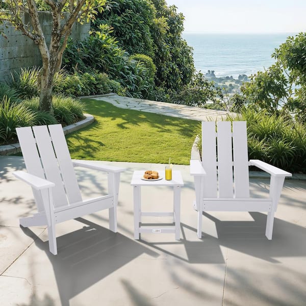 Arcadia White 3-Piece Plastic Patio Conversation Set