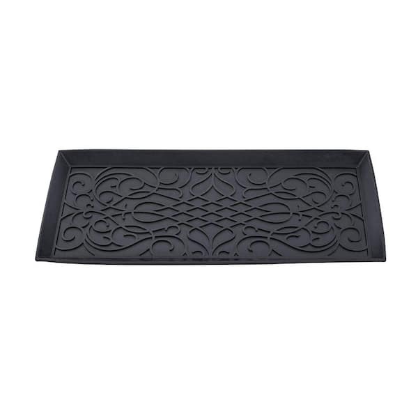 14 in. x 34 in. Decorative Rubber Shoe and Boot Tray