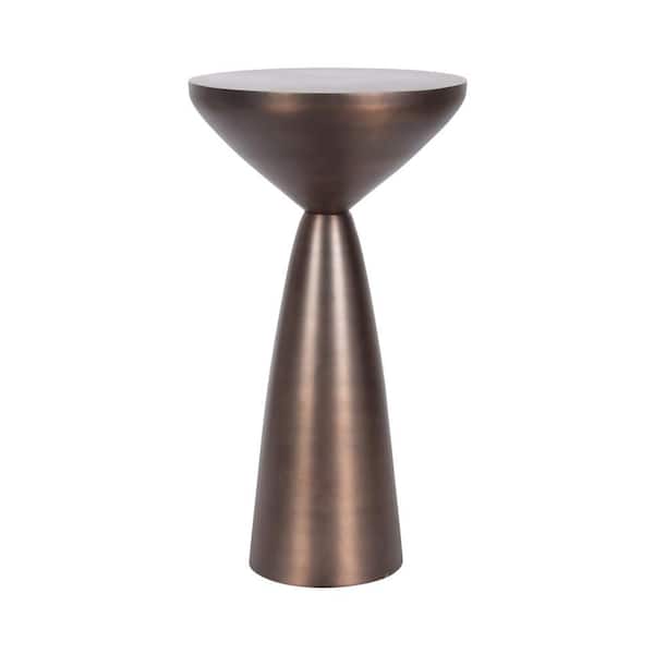 Steeves 13 in. Bronze Round Metal End Table