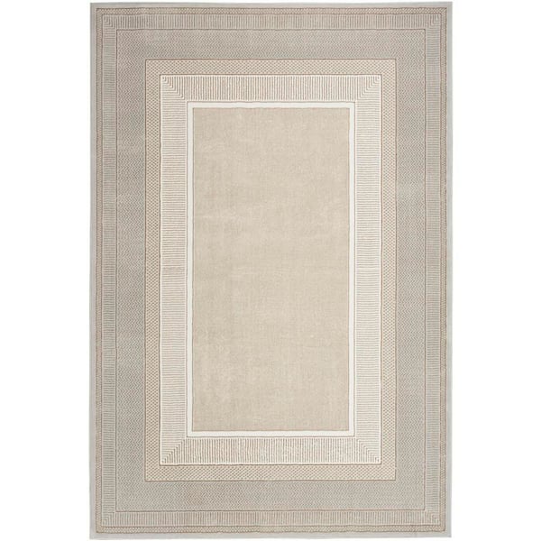 Nourison Glam Ivory 5 ft. x 7 ft. Geometric Contemporary Area Rug