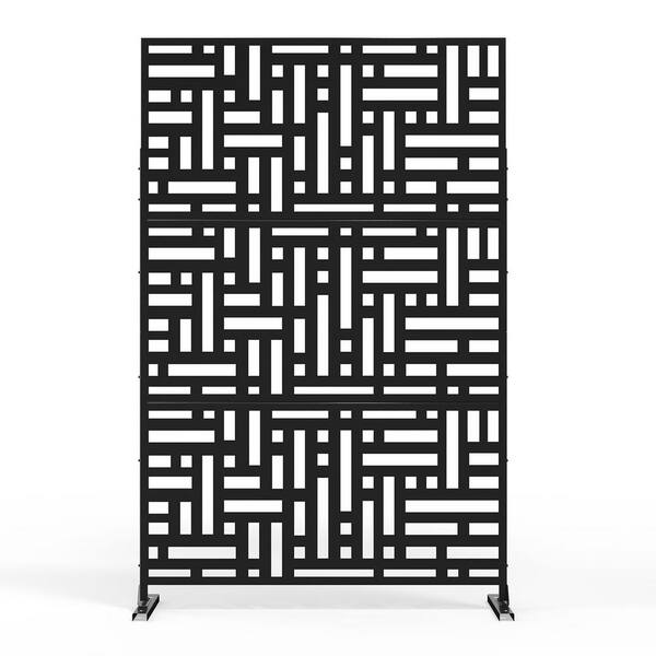 FENCY 76 in. Galvanized Steel Garden Fence Outdoor Privacy Screen