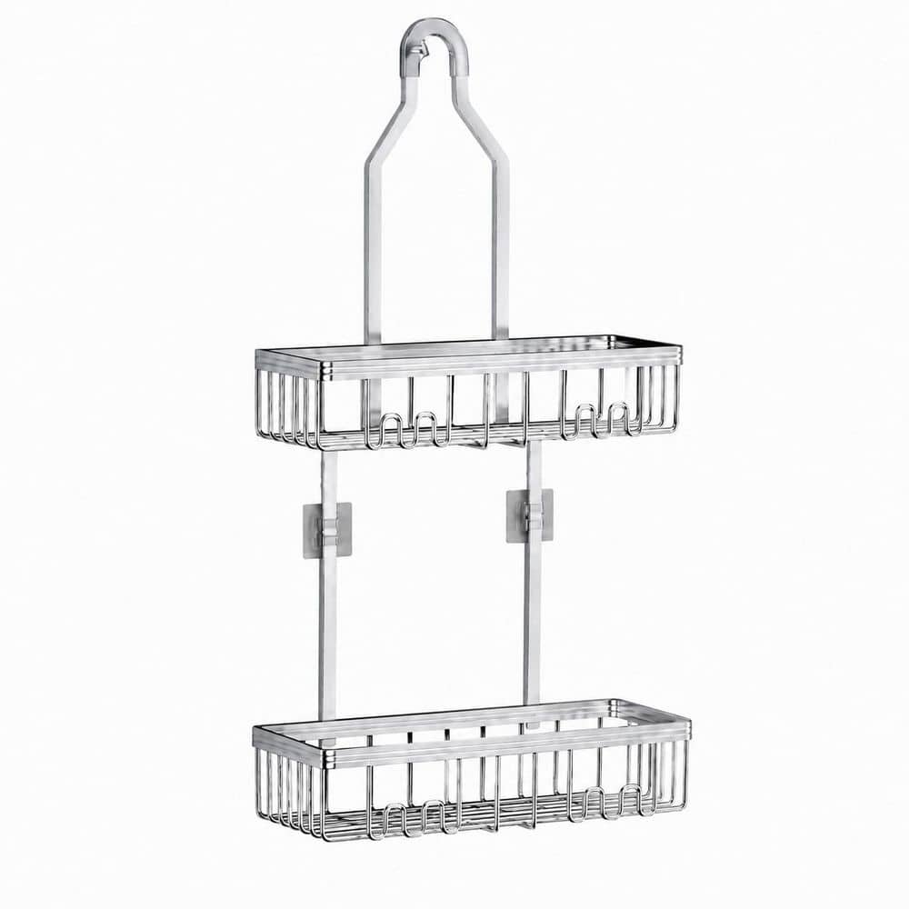 Hanging Rustproof Aluminum Shower Caddy Organizer with Hooks and Soap Holder in Bright Silver for Bathroom price history on PriceWatchPro