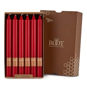 Smooth Arista 9 in. Red Unscented Taper Candle (Set of 12)