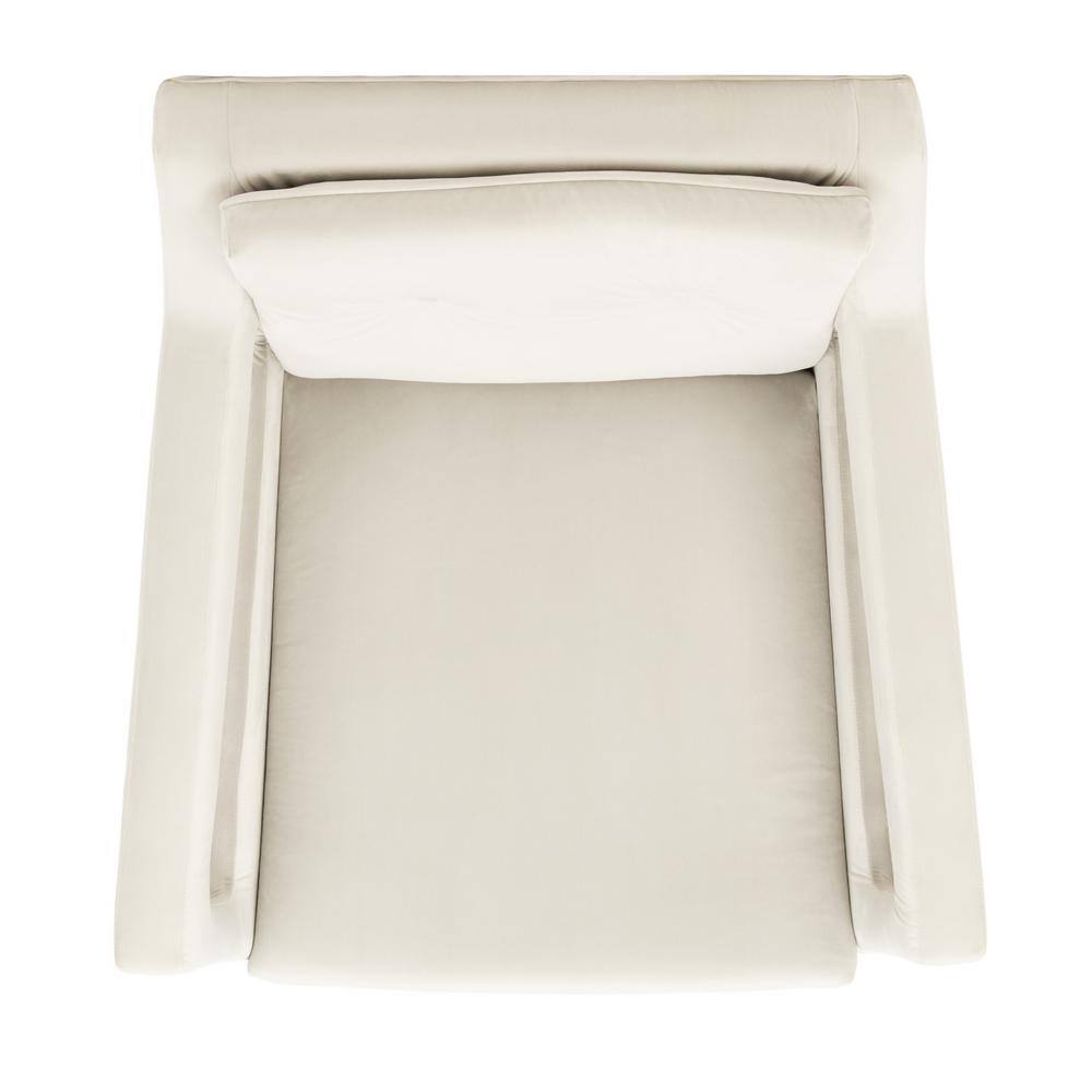 Elegant Silver Velvet Wood Accent Chair with Gold-Capped Legs