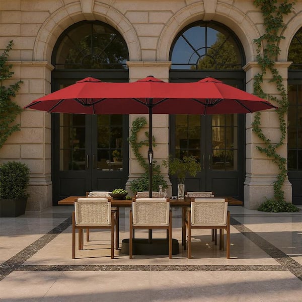 crank up patio umbrella 10 ft. Fiberglass Crank-Up Patio Umbrella in Orange L0DHVFNSG9
