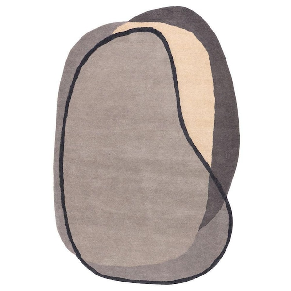 Greenwich Abstract Wool Grey 4 ft. x 6 ft. Indoor/Outdoor Patio Rug