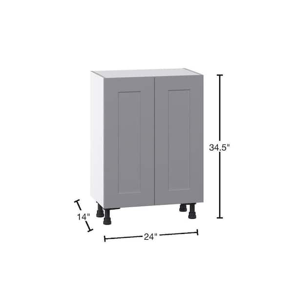 J Collection Devon 33 in. W x 24 in. D x 34.5 in. H Painted Blue Shaker Assembled Sink Base Kitchen Cabinet