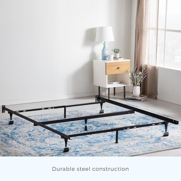 Bedroom Decor Full King Size furniture Adjustable Steel Bed Frame With 9 Leg New 