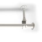 36 in. - 56 in. Hanging Single Curtain Rod With Brackets in White