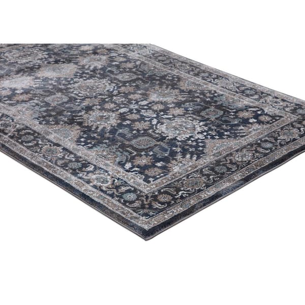 Dahliya Blue 5 ft. Round Area Rug