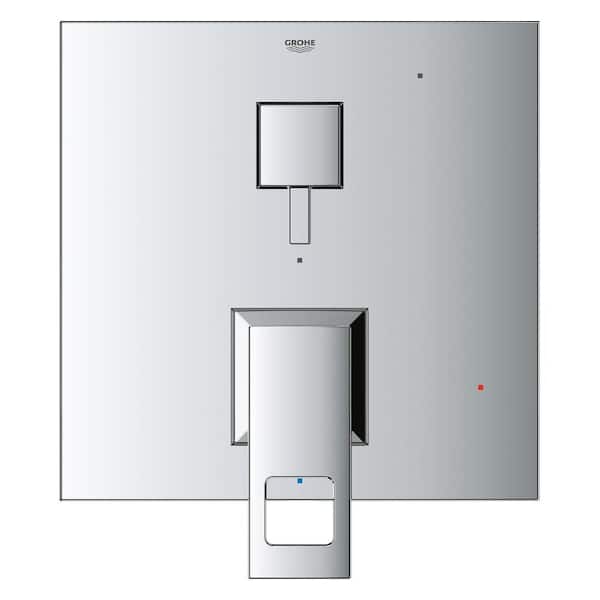 Eurocube 2-Way Diverter 2-Handle Wall Mount Tub and Shower Faucet Trim Kit in Chrome (Valve Not Included)