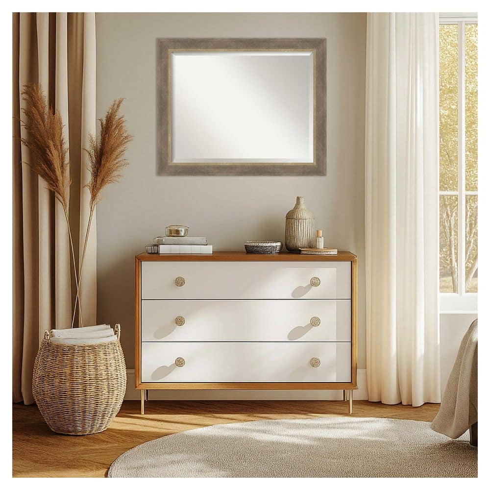 DriftWood Framed Wall Mirror Tan 32.75 in. x 26.75 in. Beveled Coastal Rectangle Wood Framed Wall Mirror price history on PriceWatchPro
