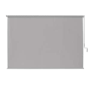 Stone Cordless UV Blocking Fade Resistant Fabric Exterior Roller Shade 120 in. W x 96 in. L