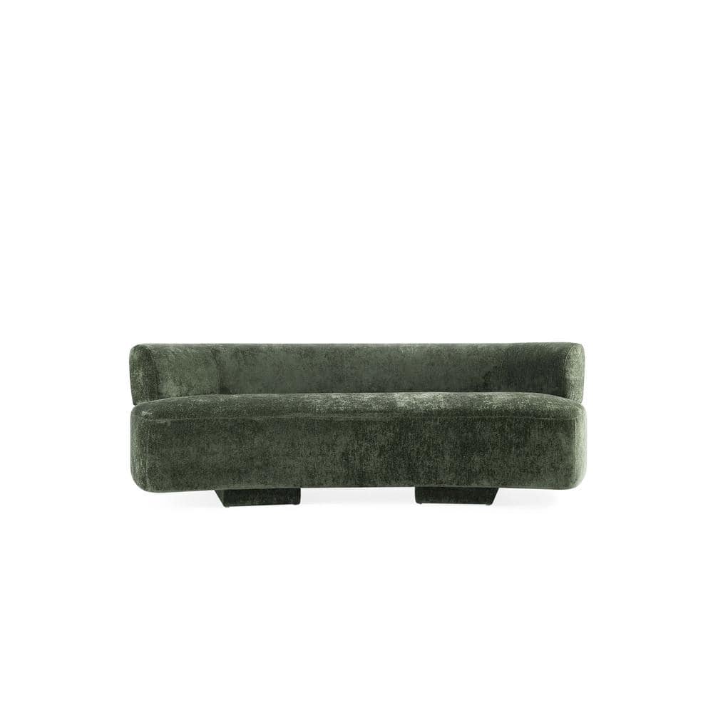 Olive Green Chenille Upholstered 2-Piece Sofa Set