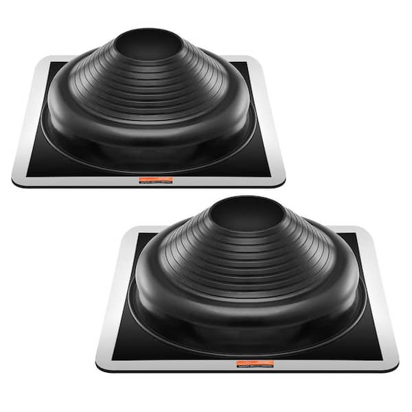 Roof Pipe Flashing Boots, 19.49 in. x 19.49in. Black, Aluminum Roof Pipe Flashing Boots, for Chimney, Wood Stove, 2-Pack